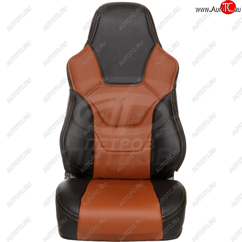 6 799 р. Комплект универсальных чехлов (экокожа, малый размер) ПЕТРОВ R.SPORT S   (черный/паприка)  с доставкой в г. Пермь