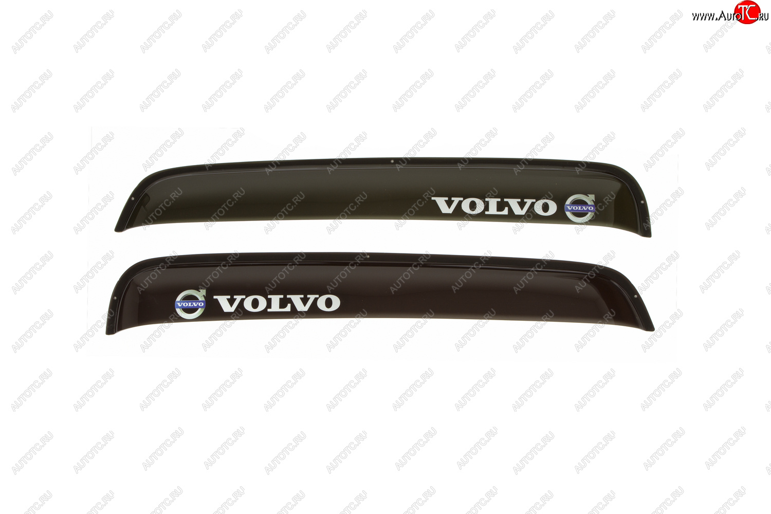 1 219 р. Дефлекторы окон (с логотипом VOLVO, накладные, дымчатые) REIN Volvo FH 12 2-ое поколение (2002-2012) (Дымчатые)  с доставкой в г. Пермь