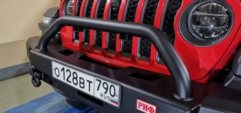 79 049 р. Бампер силовой передний РИФ  Jeep Wrangler  JL (2018-2024) 3 дв. дорестайлинг (под доп. фары, с центральной защитной дугой)  с доставкой в г. Пермь. Увеличить фотографию 3