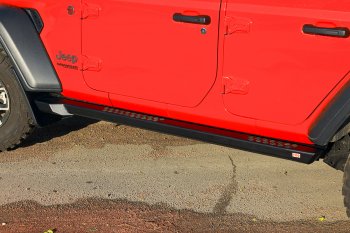72 999 р. Защита порогов с подножкой РИФ Jeep Wrangler JL 3 дв. дорестайлинг (2018-2024)  с доставкой в г. Пермь. Увеличить фотографию 3