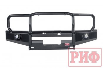 67 989 р. Бампер передний силовой РИФ Toyota Land Cruiser 78 (1990-1996) (С дополнительными фарами и защитной дугой, под штатную лебедку)  с доставкой в г. Пермь. Увеличить фотографию 4