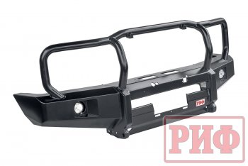 Бампер передний силовой РИФ Toyota Land Cruiser  J70 (2014-2015) 5 дв. 3-ий рестайлинг (С дополнительными фарами и защитной дугой, под штатную лебедку и расширители арок)
