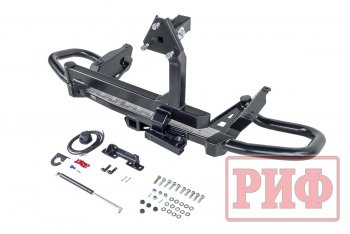 89 079 р. Бампер силовой задний РИФ Toyota Land Cruiser Prado J150 дорестайлинг (2009-2013) (С квадратом под фаркоп, калиткой и подсветкой номера)  с доставкой в г. Пермь. Увеличить фотографию 2