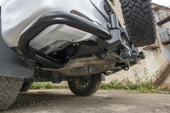 89 079 р. Бампер силовой задний РИФ Toyota Land Cruiser Prado J150 дорестайлинг (2009-2013) (С квадратом под фаркоп, калиткой и подсветкой номера)  с доставкой в г. Пермь. Увеличить фотографию 7