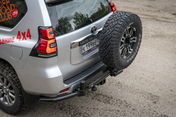 89 079 р. Бампер силовой задний РИФ Toyota Land Cruiser Prado J150 дорестайлинг (2009-2013) (С квадратом под фаркоп, калиткой и подсветкой номера)  с доставкой в г. Пермь. Увеличить фотографию 3
