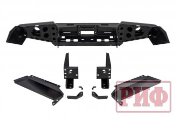 70 219 р. Бампер передний силовой РИФ  Toyota Land Cruiser  200 (2007-2015) дорестайлинг, 1-ый рестайлинг (С дополнительными фарами и защитой бачка омывателя)  с доставкой в г. Пермь. Увеличить фотографию 2
