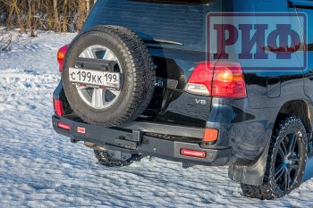 124 569 р. Бампер силовой задний РИФ  Toyota Land Cruiser  200 (2007-2012) дорестайлинг (с квадратом под фаркоп, калиткой, фонарями, подсветкой номера)  с доставкой в г. Пермь. Увеличить фотографию 2