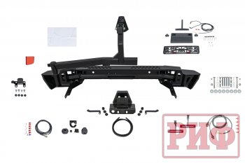 124 569 р. Бампер силовой задний РИФ  Toyota Land Cruiser  200 (2007-2012) дорестайлинг (с квадратом под фаркоп, калиткой, фонарями, подсветкой номера)  с доставкой в г. Пермь. Увеличить фотографию 5