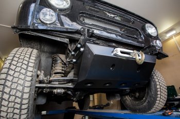 23 379 р. Площадка для скрытой установки лебёдки под штатный бампер с защитой рулевых тяг РИФ  Уаз 315195 Хантер (2003-2025)  с доставкой в г. Пермь. Увеличить фотографию 10