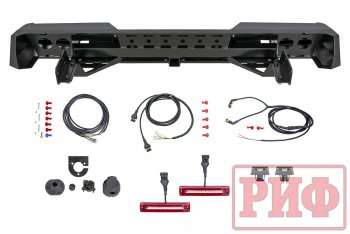 55 269 р. Бампер задний силовой РИФ Isuzu D-Max RT85,TFR SingleCab рестайлинг (2015-2021) (С квадратом под фаркоп и фонарями, стандарт)  с доставкой в г. Пермь. Увеличить фотографию 4