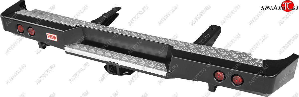 63 119 р. Бампер задний силовой (стандарт) РИФ  ГАЗ Соболь ( 2752,  2310,  2752,Бизнес,  2310,Бизнес) (1998-2025) дорестайлинг цельнометаллический фургон, дорестайлинг шасси, 1-ый рестайлинг цельнометаллический фургон, 1-ый рестайлинг шасси, 2-ой рестайлинг цельнометаллический фургон, 2-ой рестайлинг шасси (C квадратом под фаркоп и фонарями)  с доставкой в г. Пермь