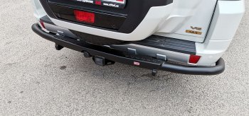 50 259 р. Бампер задний силовой РИФ Mitsubishi Pajero 4 V90 2-ой рестайлинг (2014-2020) (С квадратом под фаркоп)  с доставкой в г. Пермь. Увеличить фотографию 2