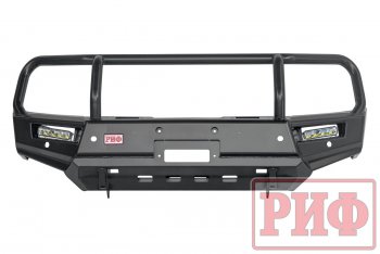 61 079 р. Бампер передний силовой РИФ Mitsubishi Pajero Sport QE дорестайлинг (2015-2021) (С дополнительными фарами, защитной дугой, защитой бачка омывателя, под парктроник)  с доставкой в г. Пермь. Увеличить фотографию 2