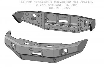 59 259 р. Бампер передний силовой РИФ Mitsubishi Pajero Sport PB дорестайлинг (2008-2013) (С дополнительными фарами и защитой бачка омывателя)  с доставкой в г. Пермь. Увеличить фотографию 4