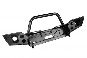 62 389 р. Бампер силовой передний РИФ  Jeep Wrangler  JK (2006-2010) 3 дв. дорестайлинг (с доп. фарами и центральной защитной дугой)  с доставкой в г. Пермь. Увеличить фотографию 2