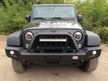 62 389 р. Бампер силовой передний РИФ  Jeep Wrangler  JK (2006-2010) 3 дв. дорестайлинг (с доп. фарами и центральной защитной дугой)  с доставкой в г. Пермь. Увеличить фотографию 3