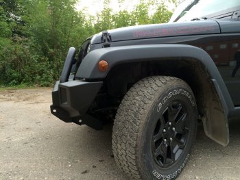 62 389 р. Бампер силовой передний РИФ  Jeep Wrangler  JK (2006-2010) 3 дв. дорестайлинг (с доп. фарами и центральной защитной дугой)  с доставкой в г. Пермь. Увеличить фотографию 5