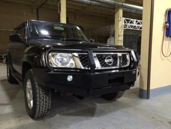 62 369 р. Бампер передний силовой РИФ Nissan Patrol 5 Y61 2-ой рестайлинг (2004-2010) (С дополнительными фарами и защитной дугой)  с доставкой в г. Пермь. Увеличить фотографию 4