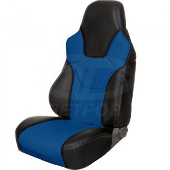 5 599 р. Чехлы (экокожа, base/classic, 60/40) ПЕТРОВ R.SPORT  Hyundai Solaris  RBr (2010-2017), KIA Rio  3 QB (2011-2017) (черный/синий)  с доставкой в г. Пермь. Увеличить фотографию 2