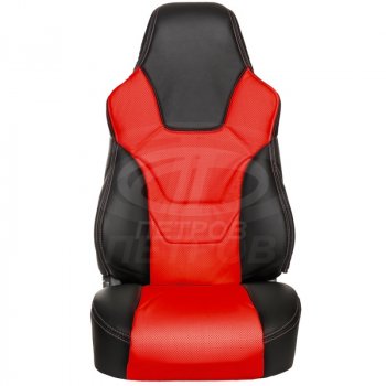 Чехлы (экокожа, base/classic, 60/40) ПЕТРОВ R.SPORT Hyundai Solaris  RBr (2010-2017), KIA Rio  3 QB (2011-2017) (черный/красный)