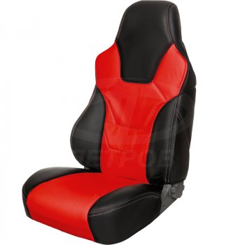 5 599 р. Чехлы (экокожа, base/classic, 60/40) ПЕТРОВ R.SPORT  Hyundai Solaris  RBr (2010-2017), KIA Rio  3 QB (2011-2017) (черный/красный)  с доставкой в г. Пермь. Увеличить фотографию 2