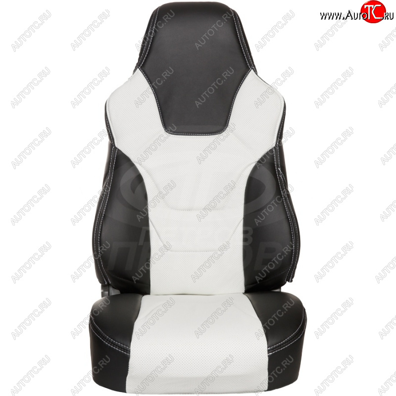 5 599 р. Чехлы (экокожа, base/classic, 60/40) ПЕТРОВ R.SPORT  Hyundai Solaris  RBr (2010-2017), KIA Rio  3 QB (2011-2017) (черный/белый)  с доставкой в г. Пермь