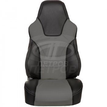 Чехлы (экокожа, 60/40) ПЕТРОВ R.SPORT Volkswagen Polo  5 (2009-2020) седан дорестайлинг, седан рестайлинг (черный/серый)