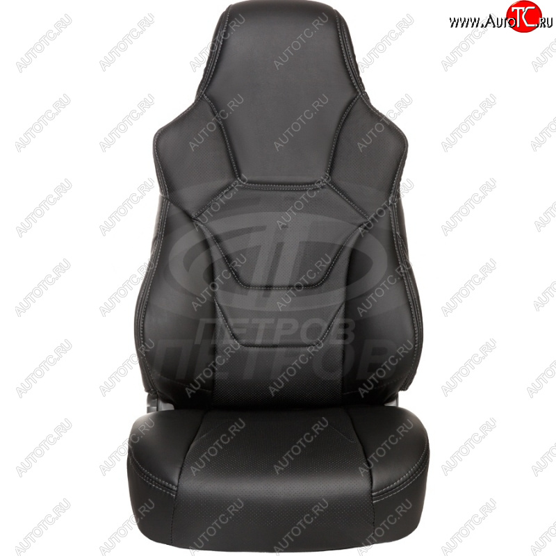 5 599 р. Чехлы (экокожа) ПЕТРОВ R.SPORT  Лада Веста ( 2180,  SW 2181) - Веста Кросс ( 2181,  2180) (черный/черный)  с доставкой в г. Пермь