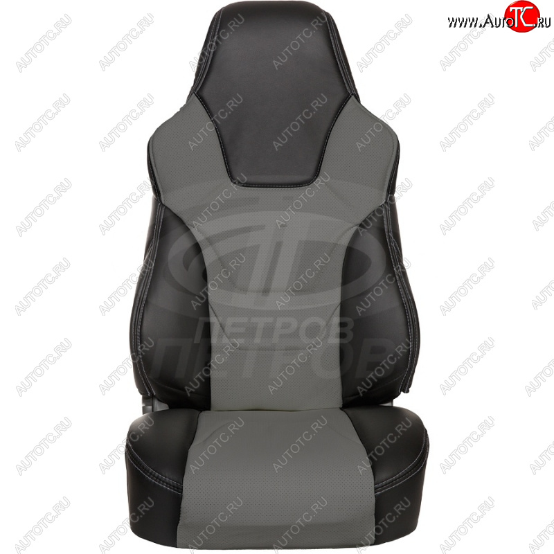5 599 р. Чехлы (экокожа) ПЕТРОВ R.SPORT  Лада Веста ( 2180,  SW 2181) - Веста Кросс ( 2181,  2180) (черный/серый)  с доставкой в г. Пермь