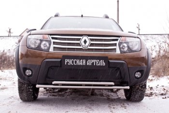 3 849 р. Комплект защиты (сетка и зимняя заглушка) в передний бампер (без дхо и без обвеса) Русская Артель Renault Duster HS дорестайлинг (2010-2015) (Поверхность текстурная)  с доставкой в г. Пермь. Увеличить фотографию 2