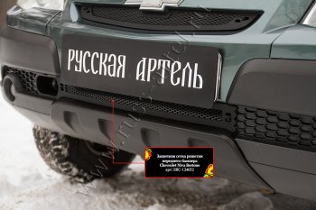 1 299 р. Защитная сетка решетки переднего бампера Русская Артель  Chevrolet Niva  2123 (2009-2020), Лада 2123 (Нива Шевроле) (2009-2020) (Поверхность текстурная)  с доставкой в г. Пермь. Увеличить фотографию 3