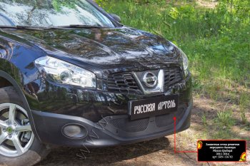 2 099 р. Защитная сетка решетки переднего бампера Русская Артель  Nissan Qashqai  1 (2010-2013) J10 рестайлинг (Поверхность текстурная)  с доставкой в г. Пермь. Увеличить фотографию 3