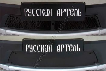 3 099 р. Защитная сетка и зимняя заглушка решетки радиатора Русская Артель  Renault Sandero Stepway  (BS) (2010-2014) (Поверхность текстурная)  с доставкой в г. Пермь. Увеличить фотографию 2