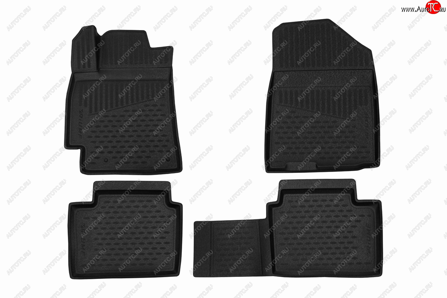 1 199 р. Коврики салона (полиуретан) TRIUMF 3D Toyota Highlander XU50 дорестайлинг (2013-2017) (Чёрные)  с доставкой в г. Пермь