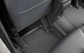 1 199 р. Коврики салона (полиуретан) TRIUMF 3D Toyota Highlander XU50 дорестайлинг (2013-2017) (Чёрные)  с доставкой в г. Пермь. Увеличить фотографию 4