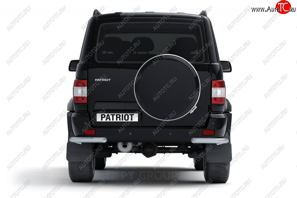 5 479 р. Защита заднего бампера (угловая Ø63 мм) Petroil Tuning Petroil Tuning  Уаз Патриот ( 3163 5-дв.,  3163 5 дв.) (2014-2025) 1-ый рестайлинг, 2-ой рестайлинг (окраска в серебристый (Искра))  с доставкой в г. Пермь