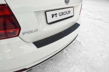 1 039 р. Накладка на задний бампер Petroil Tuning  Volkswagen Polo  5 (2015-2020) седан рестайлинг (Текстурная поврехность)  с доставкой в г. Пермь. Увеличить фотографию 2