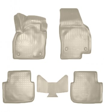 Коврики салонные Noplast (3D) Skoda Kamiq (2019-2025) (Бежевые)