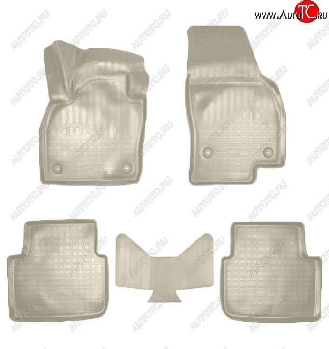 3 299 р. Коврики салонные Noplast (3D)  Skoda Kamiq (2019-2025) (Бежевые)  с доставкой в г. Пермь