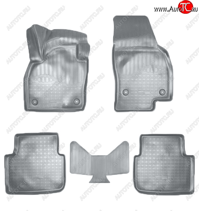3 299 р. Коврики салонные Noplast (3D)  Skoda Kamiq (2019-2025) (Серые)  с доставкой в г. Пермь