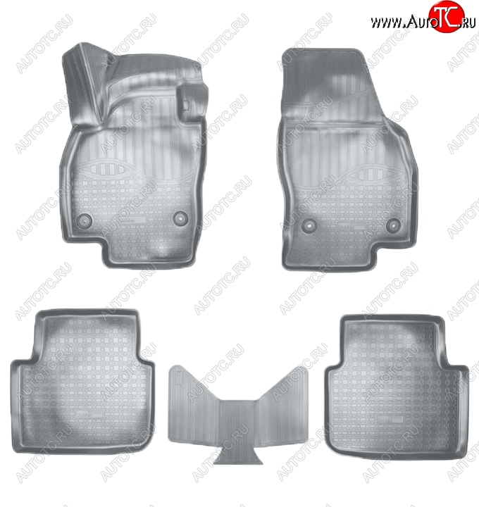 3 299 р. Коврики салонные Noplast (3D)  Skoda Scala (2019-2025) (Серые)  с доставкой в г. Пермь