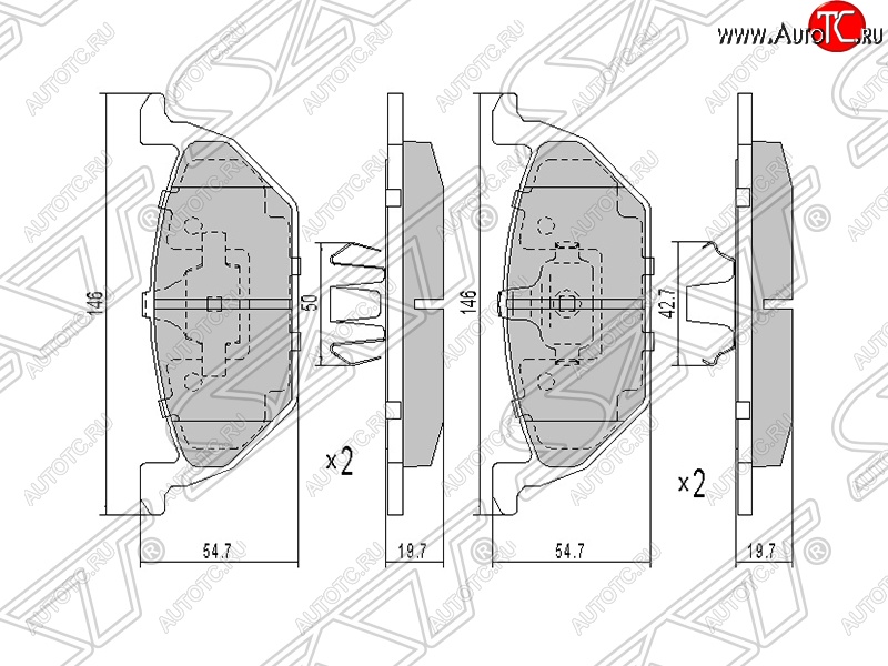 1 059 р. Колодки тормозные SAT (передние) Audi A3 8L1 хэтчбэк 3 дв. дорестайлинг (1996-2000)  с доставкой в г. Пермь