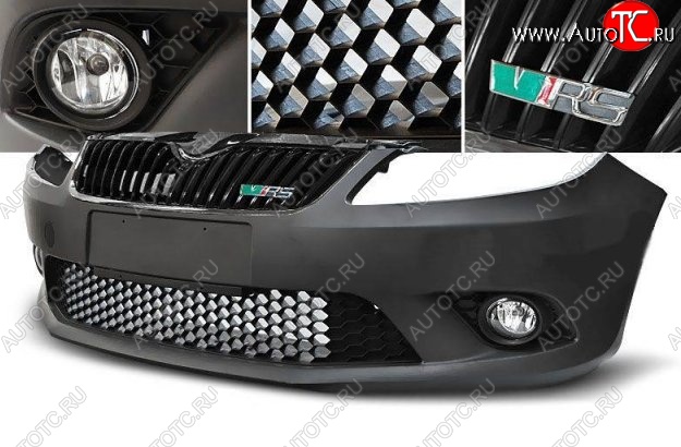 38 349 р. Передний бампер RS Style Skoda Fabia Mk2 хэтчбэк дорестайлинг (2007-2010) (Неокрашенный)  с доставкой в г. Пермь