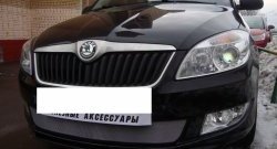 1 539 р. Сетка на бампер (рестайлинг) Russtal (хром) Skoda Fabia Mk2 хэтчбэк дорестайлинг (2007-2010)  с доставкой в г. Пермь. Увеличить фотографию 4