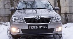 999 р. Зимняя заглушка решетки переднего бампера РА Skoda Fabia Mk2 универсал рестайлинг (2010-2014)  с доставкой в г. Пермь. Увеличить фотографию 2