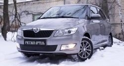 999 р. Зимняя заглушка решетки переднего бампера РА Skoda Fabia Mk2 универсал рестайлинг (2010-2014)  с доставкой в г. Пермь. Увеличить фотографию 3