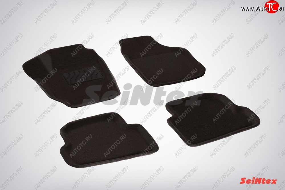 5 699 р. Износостойкие коврики в салон SeiNtex Premium 3D 4 шт. (ворсовые, черные) Skoda Fabia Mk2 хэтчбэк дорестайлинг (2007-2010)  с доставкой в г. Пермь