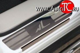 2 339 р. Комплект накладок на порожки автомобиля Novline Skoda Fabia Mk2 хэтчбэк дорестайлинг (2007-2010)  с доставкой в г. Пермь