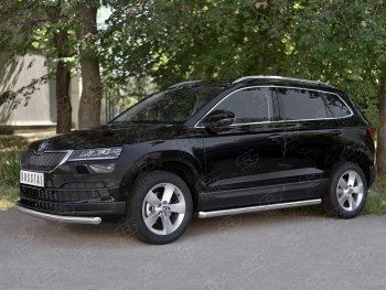 16 299 р. Защита переднего бампера (Ø63 мм, нержавейка) SLITKOFF Skoda Karoq NU7 дорестайлинг (2017-2021)  с доставкой в г. Пермь. Увеличить фотографию 3