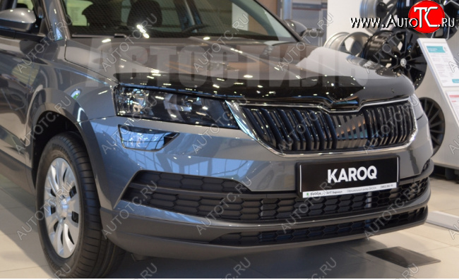 5 079 р. Дефлектор капота SIM Skoda Karoq NU7 дорестайлинг (2017-2021)  с доставкой в г. Пермь